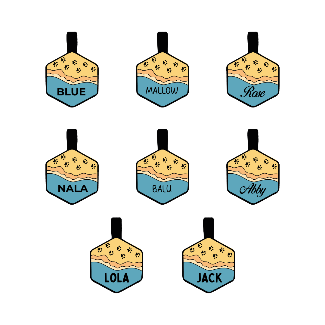 beach silikon hundemarke hexagon