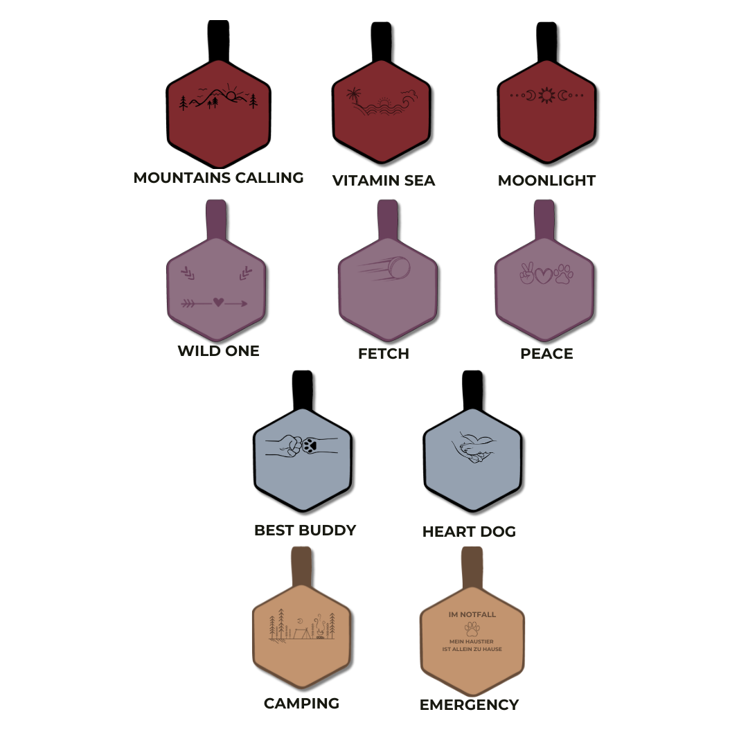 silikon hundemarke hexagon fall/winter