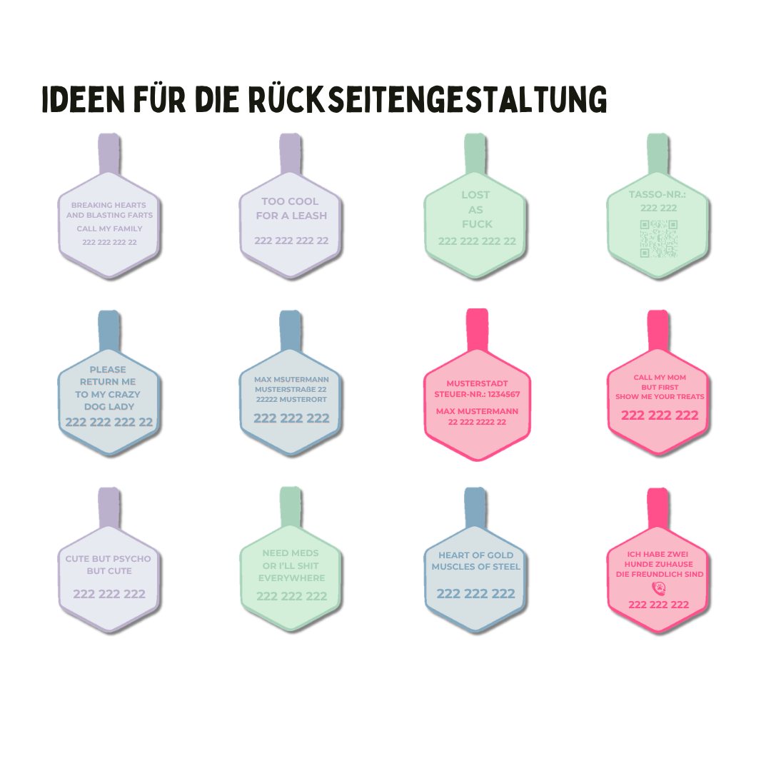 NEW SPRING silikon hundemarke hexagon